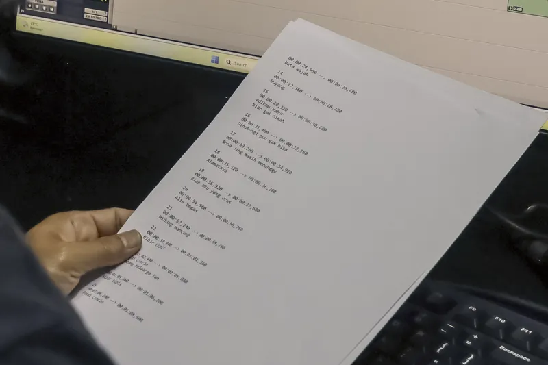 Dialogue script prepared for localization and adaptation